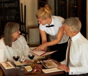 waitress giving great customer service
